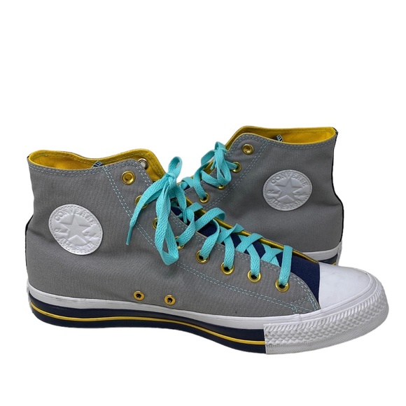 Converse Chuck Taylor High Top Gray Blue Canvas Men’s Sneakers Custom 169748C-M - Picture 2 of 11